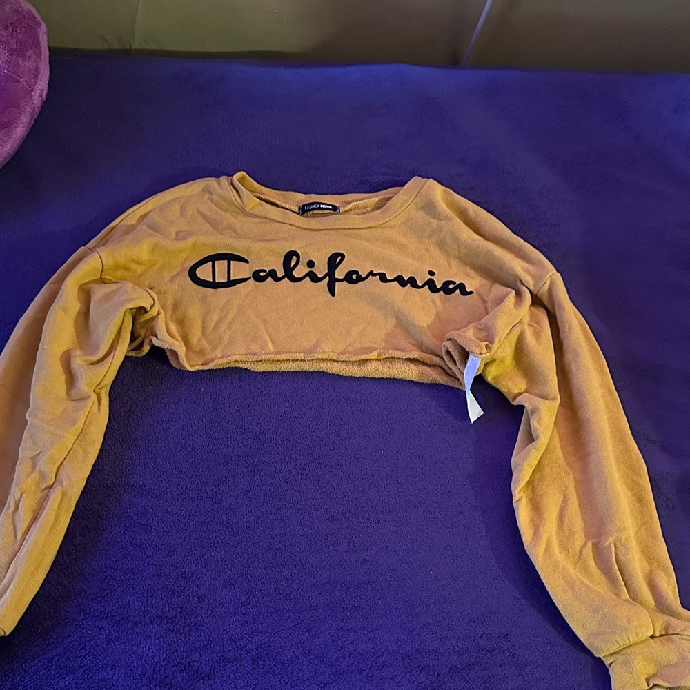 Fashion Nova Yellow Crop Sweater